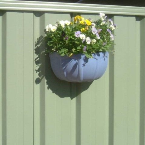 hanging plants on colorbond fence Colourbond Half Pot Double Hole Fence Hanger – Mother Earth Nursery